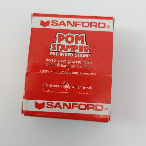 Stanford POM Stamper File 00229 Pre-ink Stamp Office Supplies Red Ink - Picture 3 of 8